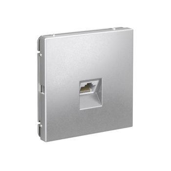 Розетка компьютерная встраиваемая Systeme Electric ARTGALLERY цвет алюминий, арт. GAL000386