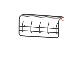 Вешалка настенная 5 крючков с полкой цвет черный