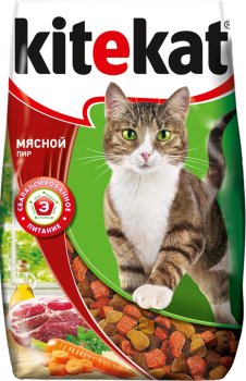 Корм сухой для кошек Kitekat мясной пир 800г