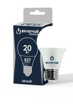 Лампа светодиодная Включай PREMIUM E27 20Вт 4000К нейтральный белый груша (А)
