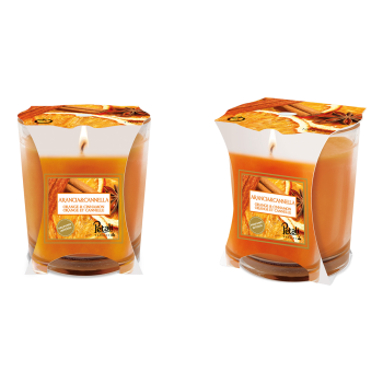 Свеча в стакане Апельсин с корицей 1 шт