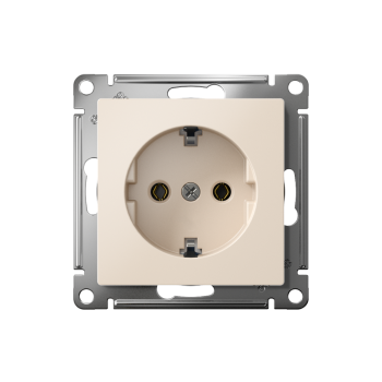 Розетка силовая встраиваемая Schneider Electric AtlasDesign с заземлением, цвет бежeвый, арт. ATN000243