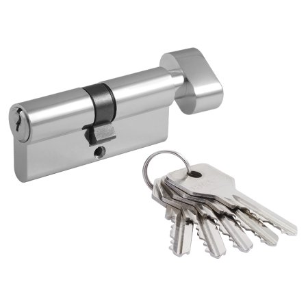 Механизм цилиндровый ключ/вертушка хром 70х17мм