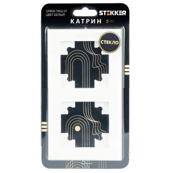 Рамка STEKKER Катрин 2 поста, цвет белый, арт. GFR00-7002-01