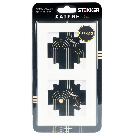 Рамка STEKKER Катрин 2 поста, цвет белый, арт. GFR00-7002-01