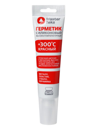 Герметик высокотемпературный MasterTeks ProfiMaster силиконовый красный 80 мл Герметик высокотемпературный MasterTeks ProfiMaster силиконовый красный 80 мл