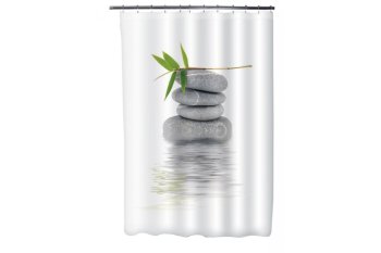 Штора для ванной  Fora Бамбук на камне 180х200см полиэтилен цвет белый