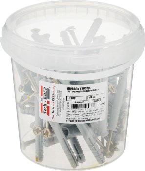 Дюбель распорный 8х80 мм 50 шт полипропиленовый с потайным бортиком