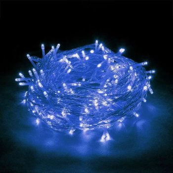 Гирлянда для улицы нить Мерцание 20м синий 240 LED ламп черный провод