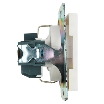 Розетка силовая одноместная встраиваемая STEKKER Катрин с заземлением, цвет белый, арт. GLS16-7110-01