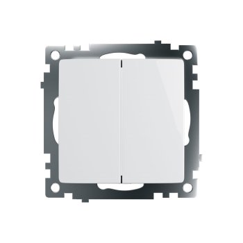 Выключатель встраиваемый STEKKER Катрин 2 кл. белый, без подсветки, арт. GLS10-7104-01