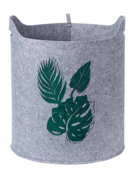 Органайзер для хранения из войлока Листья 40х32х44см цвет серый