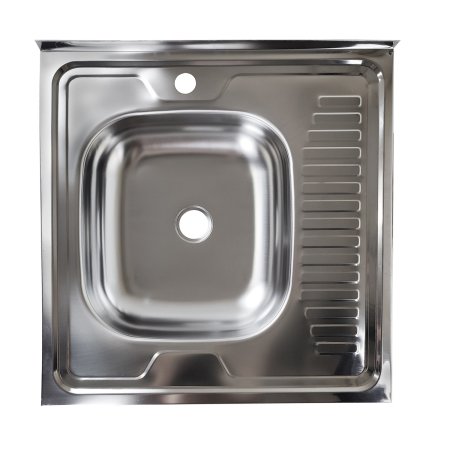 Мойка накладная ECO 600.600 L нержавеющая сталь 60х60х12см Серый металлик