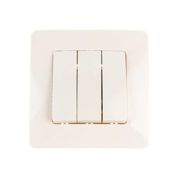 Выключатель встраиваемый Schneider Electric Blanca 3 кл. бежeвый, без подсветки, арт. BLNVS100507