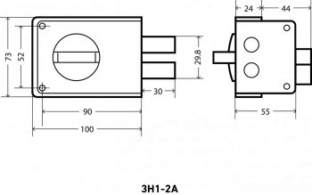 Замок накладной Аллюр 3Н1-2А 55мм
