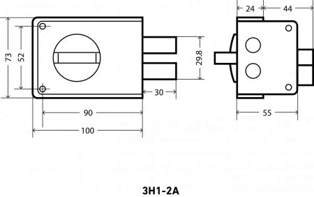 Замок накладной Аллюр 3Н1-2А 55мм