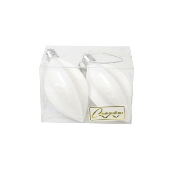 Набор елочных украшений Таинственное очарование Капля 8см цвет белый 2шт Набор елочных украшений Таинственное очарование Капля 8см цвет белый 2шт