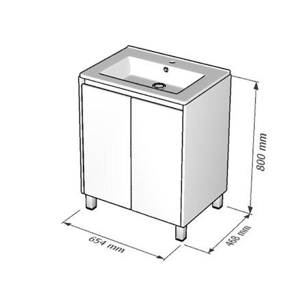 Тумба напольная Грэй 80х65х46,8см цвет бетон