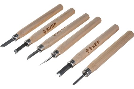 Набор резцов по дереву 13 мм Зубр Эксперт 6 шт