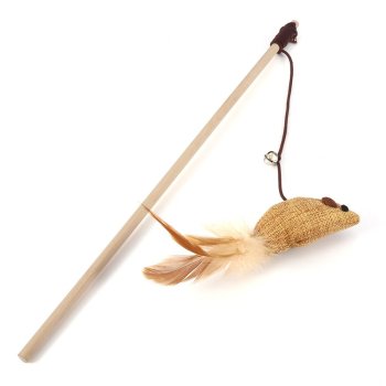 Игрушка для кошек Мышка с перьями и колокольчиком 40см