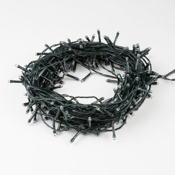 Гирлянда для дома нить 20м белый теплый 200 LED ламп зеленый провод