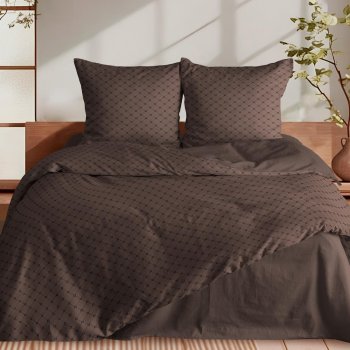 Комплект постельного белья Мокко евро перкаль коричневый