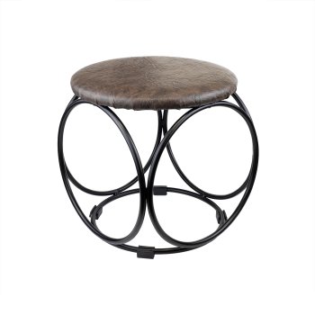 Банкетка БН140Ч черный, форма круг 30х30х30 см