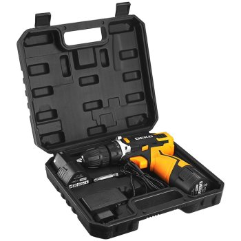 Дрель-шуруповерт аккумуляторная DEKO DKCD12V Li-lon 12В 2x1,5Ач 32Нм