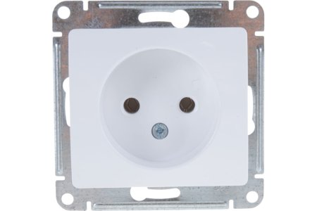 Розетка силовая одноместная встраиваемая Schneider Electric Glossa без заземления, цвет белый, арт. GSL000141