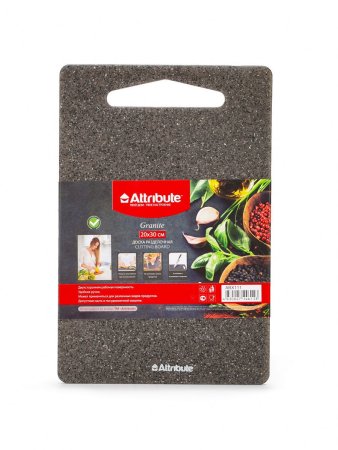 Доска разделочная Granite 30х20см 8мм пластик цвет серый