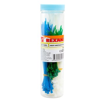 Хомут-стяжка Rexant 100/150/200мм нейлон цветные 200шт.