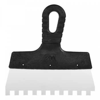 Шпатель фасадный Акор 200мм, зуб 8х8, пластиковая ручка