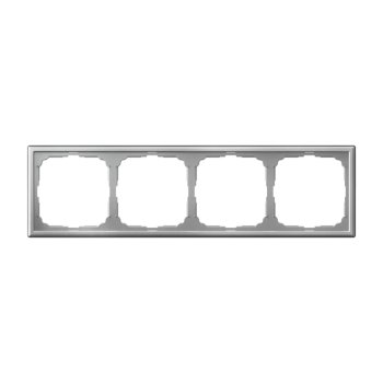 Рамка Systeme Electric ARTGALLERY 4 поста, цвет алюминий, арт. GAL000304