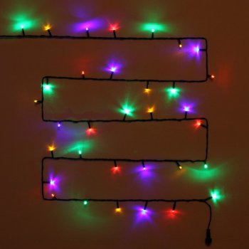 Гирлянда для улицы нить 7м мультиколор 80 LED ламп черный провод
