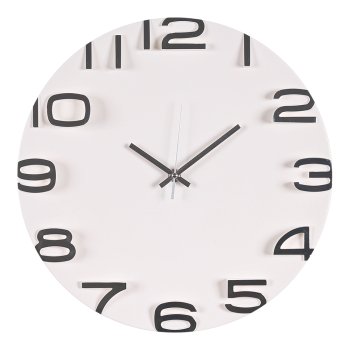 Часы настенные  Классика Ø34,5см цвет белый/серебро