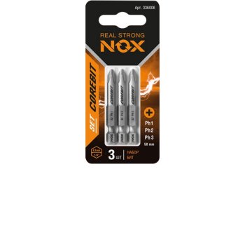 Набор бит NOX PH1/PH2/PH3 50мм 1/4 (тип Е) 3шт