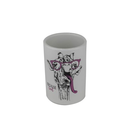 Стакан для зубных щеток Happy giraffe керамика цвет белый