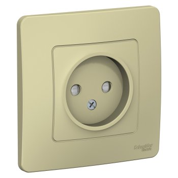 Розетка силовая одноместная встраиваемая Schneider Electric Blanca без заземления, цвет бежeвый, арт. BLNRS000117