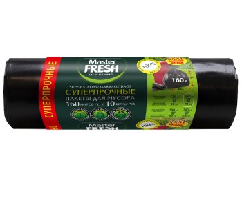 Пакеты для мусора Master Fresh XXXL суперпрочные 160л 10шт 28мкм Пакеты для мусора Master Fresh XXXL суперпрочные 160л 10шт 28мкм
