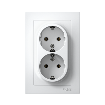 Розетка силовая двойная встраиваемая Schneider Electric AtlasDesign с заземлением, цвет лотос, арт. ATN001324