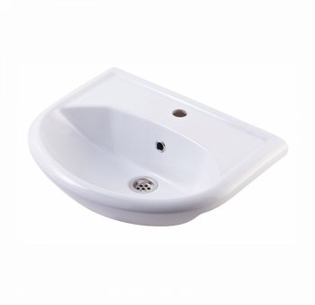 Раковина KIROVIT Уют фаянс 550мм полукруглая цвет белый