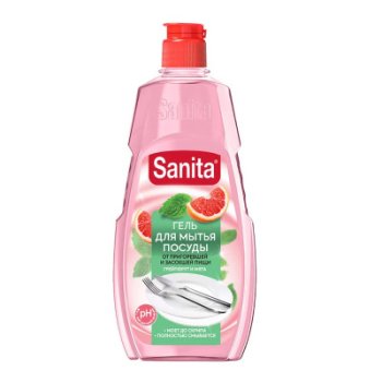 Гель для мытья посуды Sanita Грейпфрут и мята 450мл