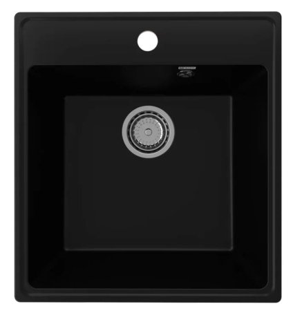Мойка врезная Quartz Forte 460-07 Уголь кварцевый композит 46х50х18см черный