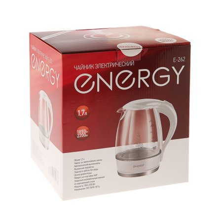 Чайник  1,7 л  Energy E-262  2 000Вт цвет белый