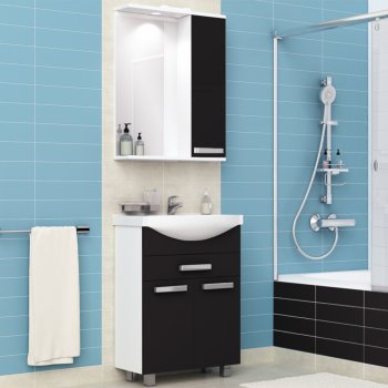 Шкаф-зеркало подвесной Азур 80х65х16см белый