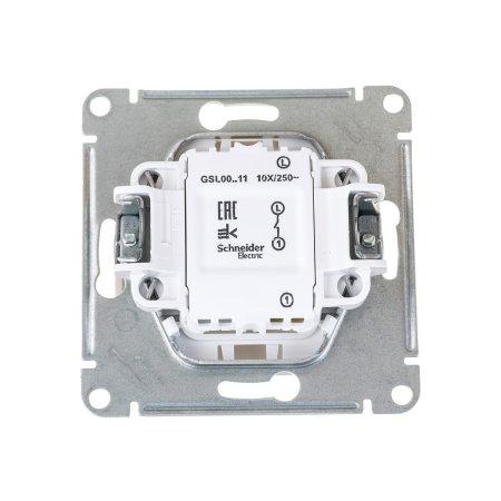Выключатель встраиваемый Schneider Electric Glossa 1 кл. перламутр, без подсветки, арт. GSL000611