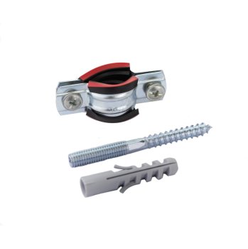 Хомут с дюбелем и шурупом MasterProf d1/2" 1шт цвет хром