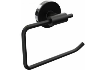 Держатель для туалетной бумаги настенный черный LORD без крышки