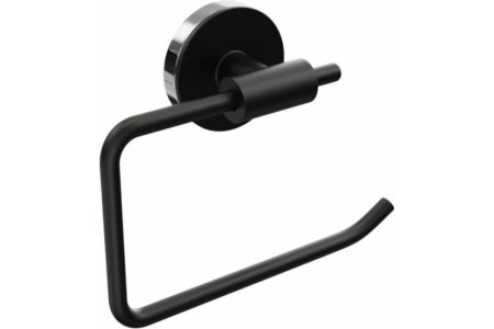 Держатель для туалетной бумаги настенный черный LORD без крышки