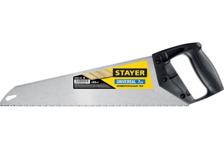 Ножовка столярная по дереву STAYER Universal 400мм 7TPI пластиковая рукоятка